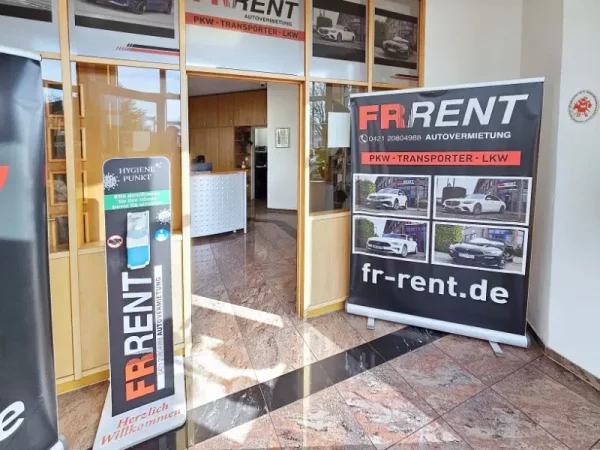 Empfangsbereich der FR-Rent Autovermietung in Bremen-Mahndorf